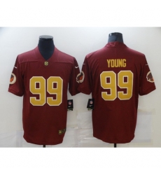 Men's Washington Redskins #99 Chase Young Olive Gold 2020 NFL Draft Vapor Limited Jersey