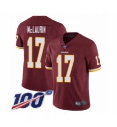 Men's Washington Redskins #17 Terry McLaurin Burgundy Red Team Color Vapor Untouchable Limited Player 100th Season Football Jersey