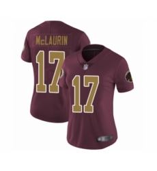 Women's Washington Redskins #17 Terry McLaurin Burgundy Red Gold Number Alternate 80TH Anniversary Vapor Untouchable Limited Player Football Jersey