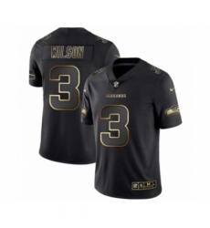 Men Seattle Seahawks #3 Russell Wilson Black Golden Edition 2019 Vapor Untouchable Limited Jersey