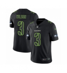 Men's Nike Seattle Seahawks #3 Russell Wilson Limited Black Rush Impact NFL Jersey