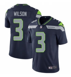 Men's Nike Seattle Seahawks #3 Russell Wilson Steel Blue Team Color Vapor Untouchable Limited Player NFL Jersey