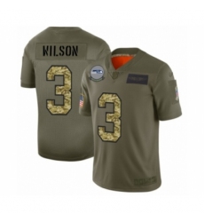 Men's Seattle Seahawks #3 Russell Wilson 2019 Olive Camo Salute to Service Limited Jersey