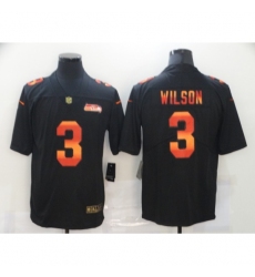 Men's Seattle Seahawks #3 Russell Wilson Black colorful Nike Limited Jersey