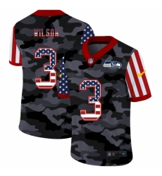 Men's Seattle Seahawks #3 Russell Wilson Camo Flag Nike Limited Jersey