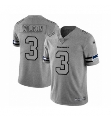 Men's Seattle Seahawks #3 Russell Wilson Limited Gray Team Logo Gridiron Football Jersey