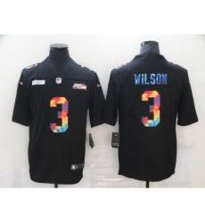 Men's Seattle Seahawks #3 Russell Wilson Rainbow Version Nike Limited Jersey