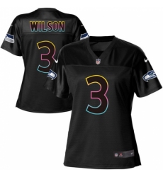 Women's Nike Seattle Seahawks #3 Russell Wilson Game Black Team Color NFL Jersey