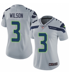 Women's Nike Seattle Seahawks #3 Russell Wilson Grey Alternate Vapor Untouchable Limited Player NFL Jersey