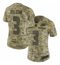 Women's Nike Seattle Seahawks #3 Russell Wilson Limited Camo 2018 Salute to Service NFL Jersey