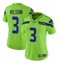 Women's Nike Seattle Seahawks #3 Russell Wilson Limited Green Rush Vapor Untouchable NFL Jersey