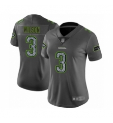 Women's Seattle Seahawks #3 Russell Wilson Limited Gray Static Fashion Football Jersey