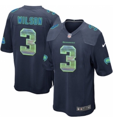 Youth Nike Seattle Seahawks #3 Russell Wilson Limited Navy Blue Strobe NFL Jersey