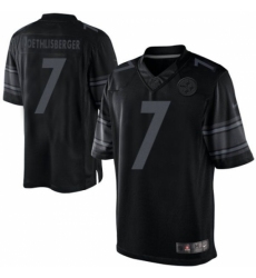 Men's Nike Pittsburgh Steelers #7 Ben Roethlisberger Black Drenched Limited NFL Jersey