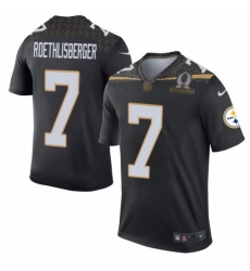 Men's Nike Pittsburgh Steelers #7 Ben Roethlisberger Elite Black Team Irvin 2016 Pro Bowl NFL Jersey