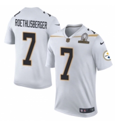 Men's Nike Pittsburgh Steelers #7 Ben Roethlisberger Elite White Team Rice 2016 Pro Bowl NFL Jersey