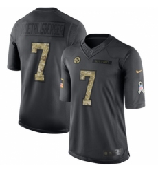 Men's Nike Pittsburgh Steelers #7 Ben Roethlisberger Limited Black 2016 Salute to Service NFL Jersey