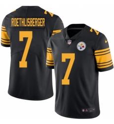 Men's Nike Pittsburgh Steelers #7 Ben Roethlisberger Limited Black Rush Vapor Untouchable NFL Jersey