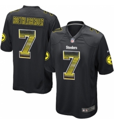Men's Nike Pittsburgh Steelers #7 Ben Roethlisberger Limited Black Strobe NFL Jersey