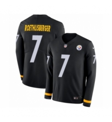 Men's Nike Pittsburgh Steelers #7 Ben Roethlisberger Limited Black Therma Long Sleeve NFL Jersey