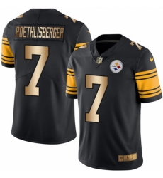 Men's Nike Pittsburgh Steelers #7 Ben Roethlisberger Limited Black/Gold Rush NFL Jersey