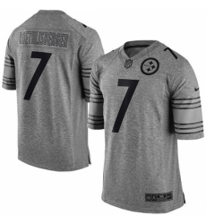 Men's Nike Pittsburgh Steelers #7 Ben Roethlisberger Limited Gray Gridiron NFL Jersey