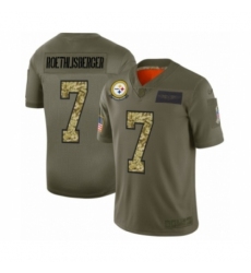 Men's Pittsburgh Steelers #7 Ben Roethlisberger 2019 Olive Camo Salute to Service Limited Jersey