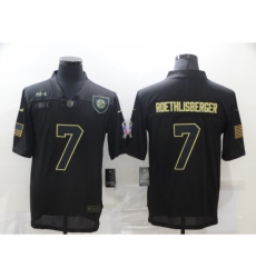 Men's Pittsburgh Steelers #7 Ben Roethlisberger Black Nike 2020 Salute To Service Limited Jersey
