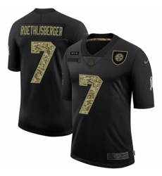 Men's Pittsburgh Steelers #7 Ben Roethlisberger Camo 2020 Salute To Service Limited Jersey