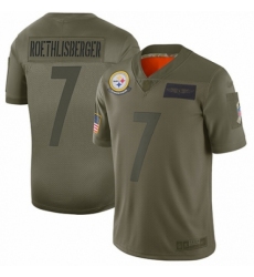 Men's Pittsburgh Steelers #7 Ben Roethlisberger Limited Camo 2019 Salute to Service Football Jersey