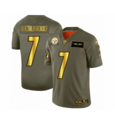 Men's Pittsburgh Steelers #7 Ben Roethlisberger Limited Olive Gold 2019 Salute to Service Football Jersey