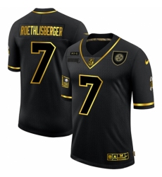 Men's Pittsburgh Steelers #7 Ben Roethlisberger Olive Gold Nike 2020 Salute To Service Limited Jersey