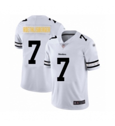 Men's Pittsburgh Steelers #7 Ben Roethlisberger White Team Logo Fashion Limited Player Football Jersey