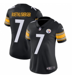 Women's Nike Pittsburgh Steelers #7 Ben Roethlisberger Black Team Color Vapor Untouchable Limited Player NFL Jersey