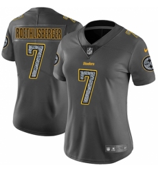 Women's Nike Pittsburgh Steelers #7 Ben Roethlisberger Gray Static Vapor Untouchable Limited NFL Jersey