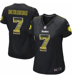 Women's Nike Pittsburgh Steelers #7 Ben Roethlisberger Limited Black Strobe NFL Jersey