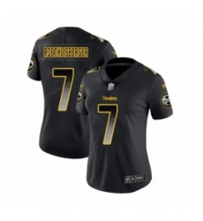 Women's Pittsburgh Steelers #7 Ben Roethlisberger Limited Black Smoke Fashion Football Jersey