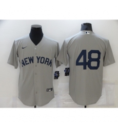 Men's New York Yankees #48 Anthony Rizzo Gray Game 2021 Field of Dreams Jersey