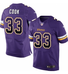 Men's Nike Minnesota Vikings #33 Dalvin Cook Elite Purple Home Drift Fashion NFL Jersey