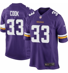 Men's Nike Minnesota Vikings #33 Dalvin Cook Game Purple Team Color NFL Jersey