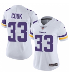 Women's Nike Minnesota Vikings #33 Dalvin Cook Elite White NFL Jersey
