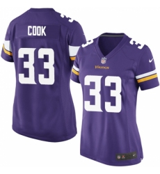 Women's Nike Minnesota Vikings #33 Dalvin Cook Game Purple Team Color NFL Jersey