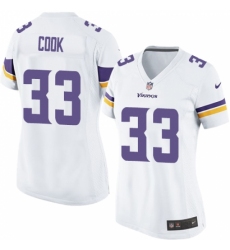 Women's Nike Minnesota Vikings #33 Dalvin Cook Game White NFL Jersey