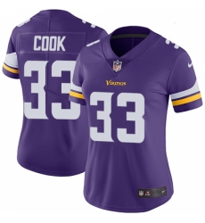 Women's Nike Minnesota Vikings #33 Dalvin Cook Purple Team Color Vapor Untouchable Limited Player NFL Jersey