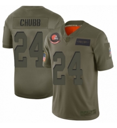 Men's Cleveland Browns #24 Nick Chubb Limited Camo 2019 Salute to Service Football Jersey
