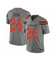 Men's Cleveland Browns #24 Nick Chubb Limited Gray Inverted Legend Football Jersey