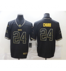 Men's Cleveland Browns #24 Nick Chubb Olive Gold Nike 2020 Salute To Service Limited Jersey