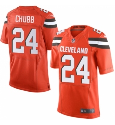 Men's Nike Cleveland Browns #24 Nick Chubb Elite Orange Alternate NFL Jersey