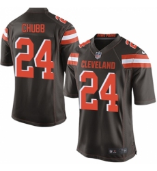 Men's Nike Cleveland Browns #24 Nick Chubb Game Brown Team Color NFL Jersey
