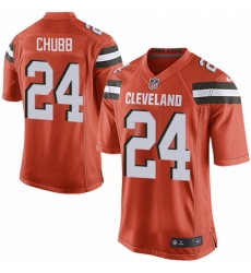 Men's Nike Cleveland Browns #24 Nick Chubb Game Orange Alternate NFL Jersey